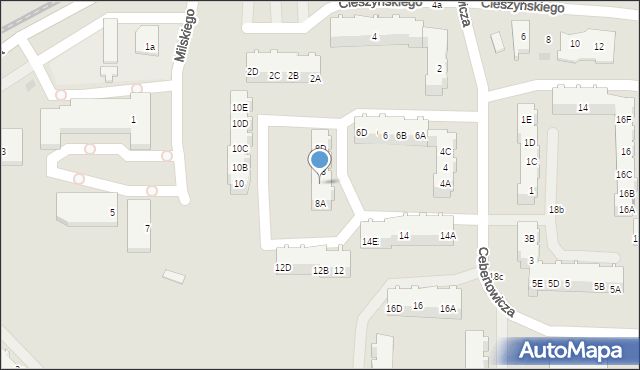 Gdańsk, Cebertowicza Romualda, prof., 8B, mapa Gdańska