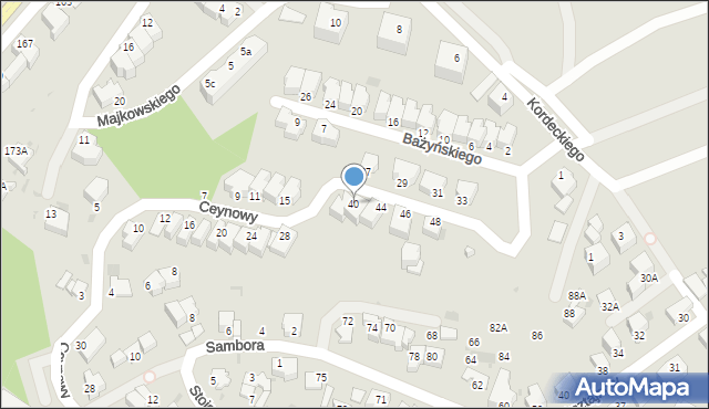 Gdynia, Ceynowy Floriana, dr., 40, mapa Gdyni