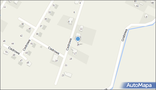 Glincz, Cedrowa, 15, mapa Glincz