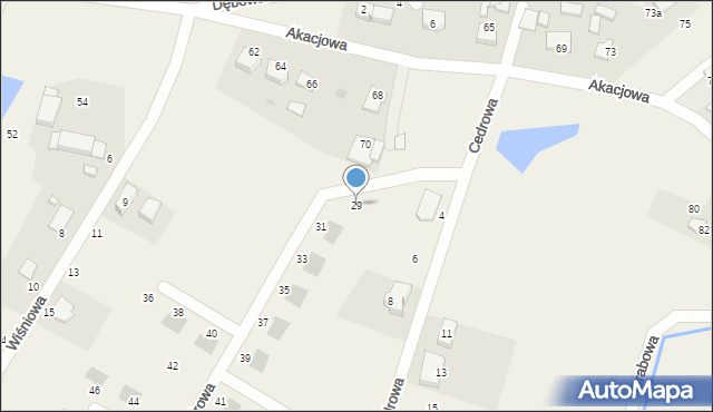 Glincz, Cedrowa, 29, mapa Glincz