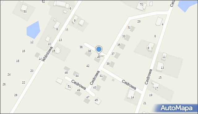 Glincz, Cedrowa, 40, mapa Glincz