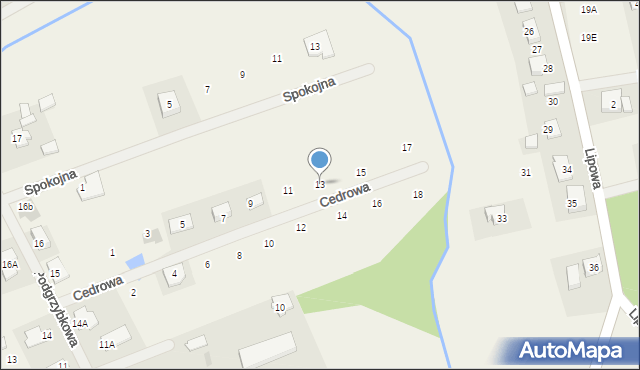 Glinik, Cedrowa, 13, mapa Glinik