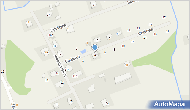 Glinik, Cedrowa, 4, mapa Glinik