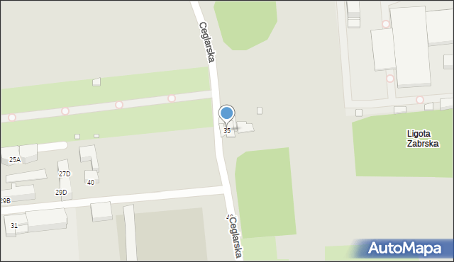 Gliwice, Ceglarska, 35, mapa Gliwic