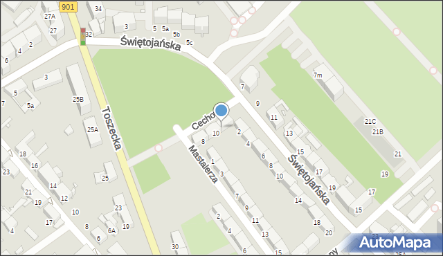 Gliwice, Cechowa, 12, mapa Gliwic