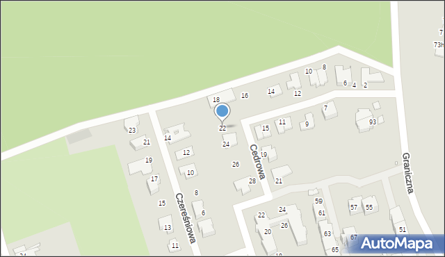 Gliwice, Cedrowa, 22, mapa Gliwic