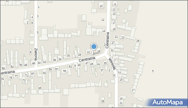 Gniazdów, Centralna, 20, mapa Gniazdów