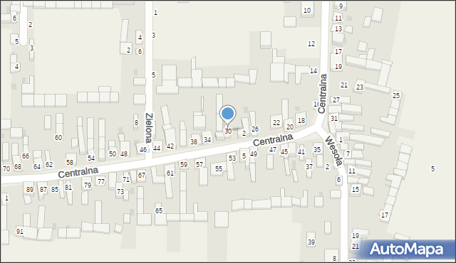 Gniazdów, Centralna, 30, mapa Gniazdów
