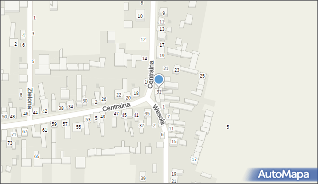Gniazdów, Centralna, 31, mapa Gniazdów