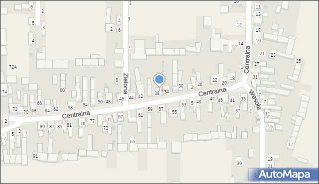 Gniazdów, Centralna, 36, mapa Gniazdów