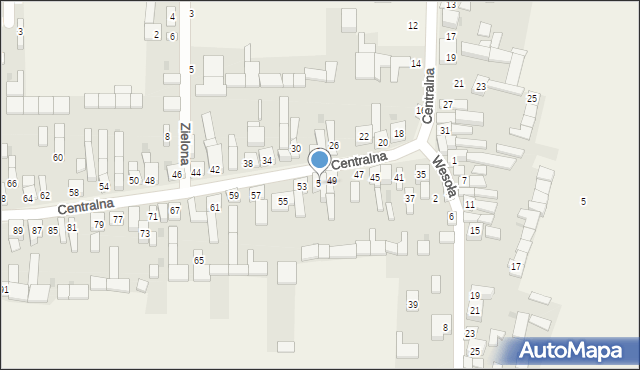 Gniazdów, Centralna, 51, mapa Gniazdów