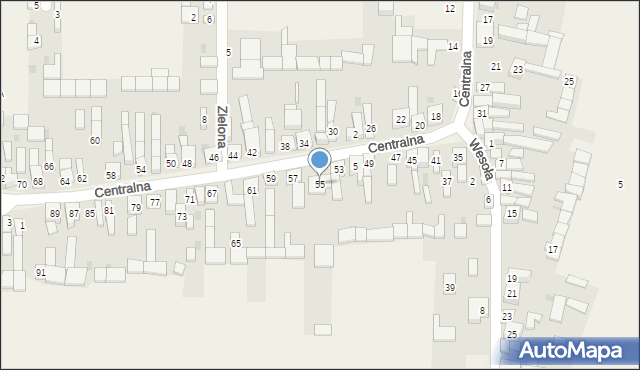 Gniazdów, Centralna, 55, mapa Gniazdów