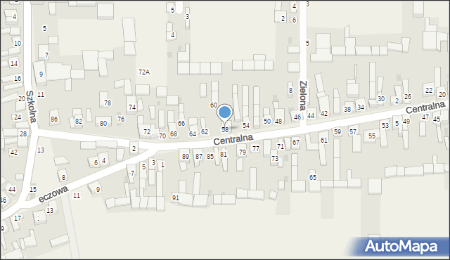 Gniazdów, Centralna, 58, mapa Gniazdów