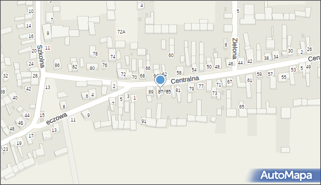 Gniazdów, Centralna, 87, mapa Gniazdów
