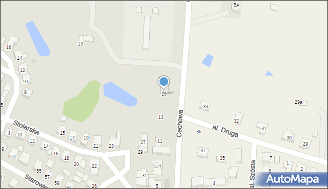 Gniezno, Cechowa, 15, mapa Gniezna