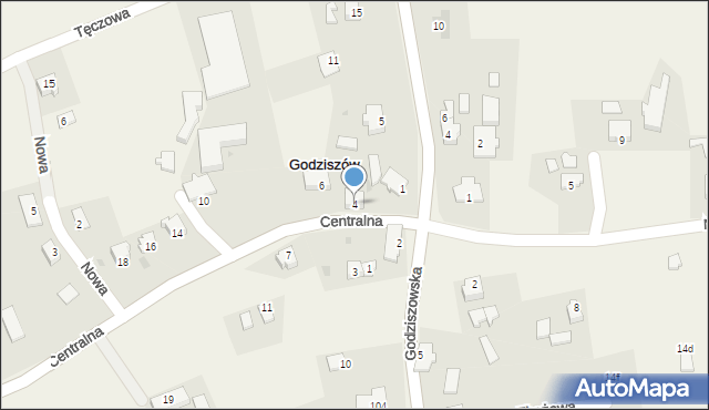 Godziszów, Centralna, 4, mapa Godziszów