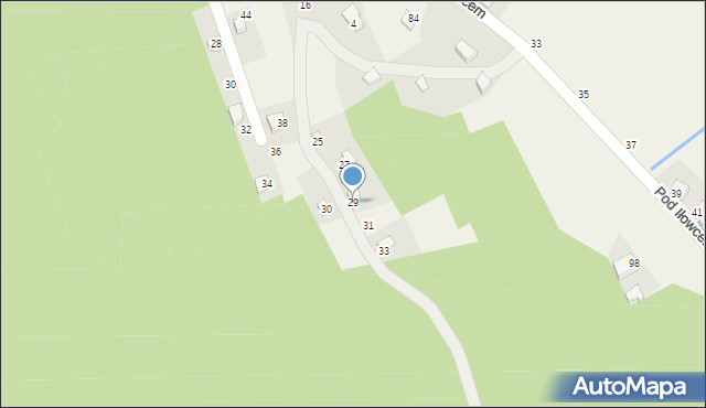 Gorzeń Górny, Cedrowa, 29, mapa Gorzeń Górny