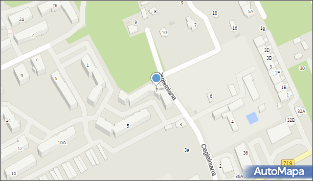Grodzisk Mazowiecki, Cegielniana, 7, mapa Grodzisk Mazowiecki
