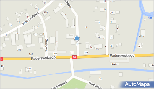 Grudziądz, Cedrowa, 1, mapa Grudziądza