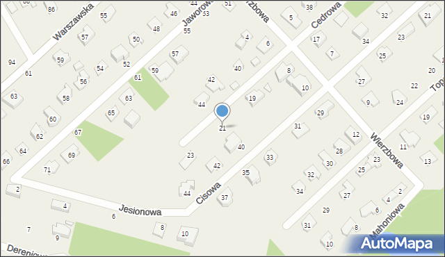 Hipolitów, Cedrowa, 21, mapa Hipolitów