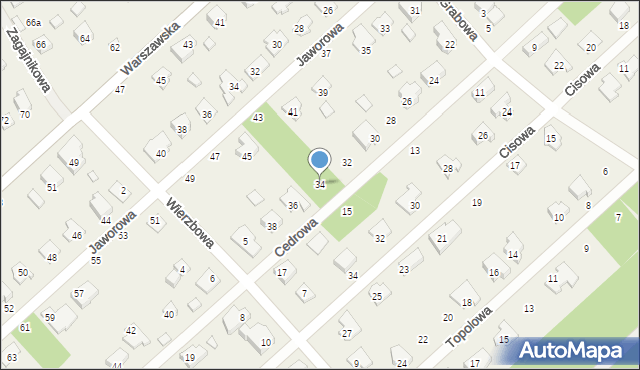 Hipolitów, Cedrowa, 34, mapa Hipolitów