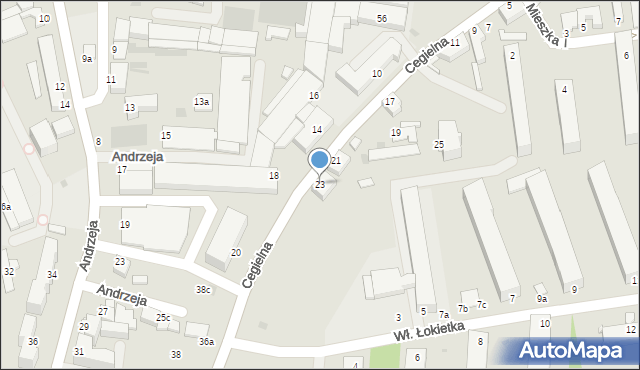 Inowrocław, Cegielna, 23, mapa Inowrocławia