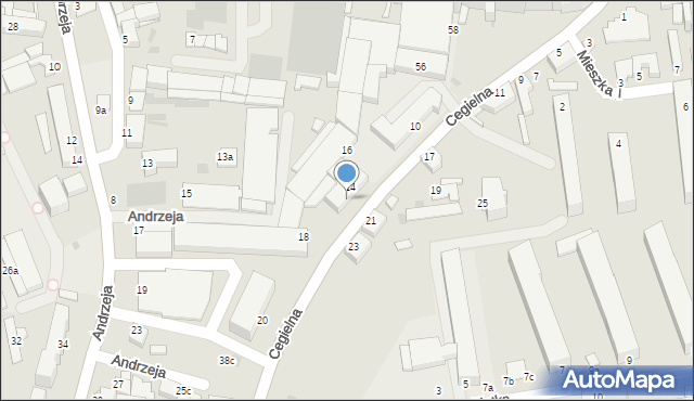 Inowrocław, Cegielna, 14-16, mapa Inowrocławia