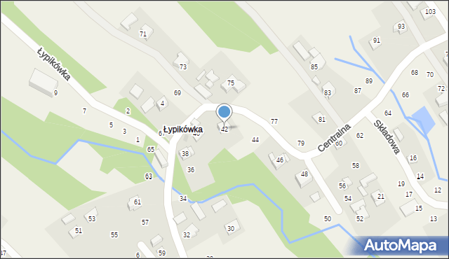 Izdebnik, Centralna, 42, mapa Izdebnik