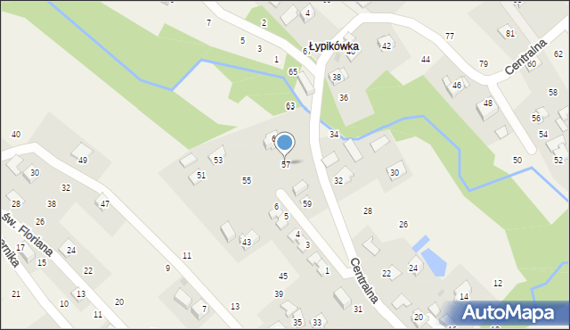 Izdebnik, Centralna, 57, mapa Izdebnik