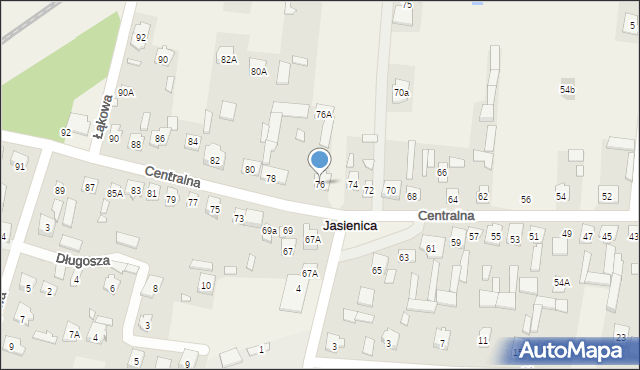 Jasienica, Centralna, 76, mapa Jasienica