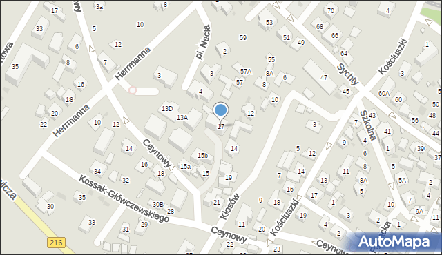 Jastarnia, Ceynowy Floriana, dr., 17, mapa Jastarnia