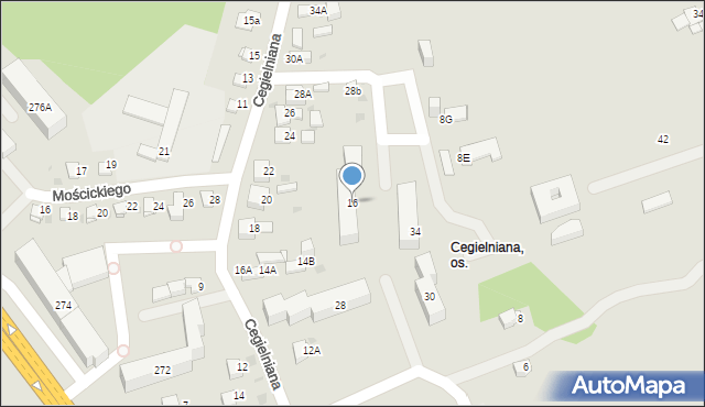 Jaworzno, Cegielniana, 16, mapa Jaworzno