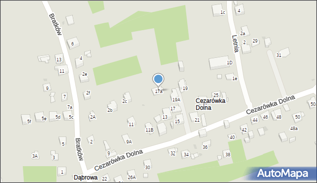 Jaworzno, Cezarówka Dolna, 17a, mapa Jaworzno
