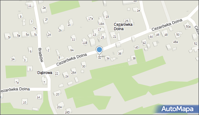 Jaworzno, Cezarówka Dolna, 32, mapa Jaworzno