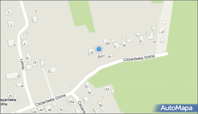 Jaworzno, Cezarówka Dolna, 33A, mapa Jaworzno