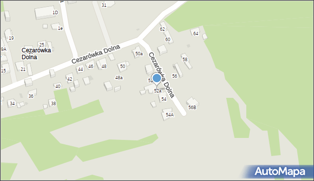 Jaworzno, Cezarówka Dolna, 52a, mapa Jaworzno