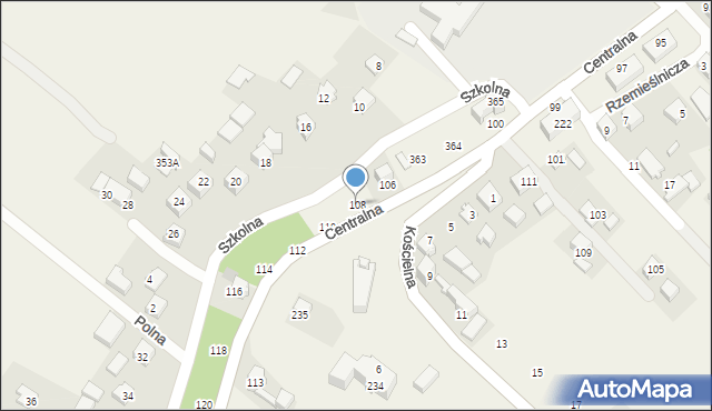 Jerzmanowice, Centralna, 108, mapa Jerzmanowice