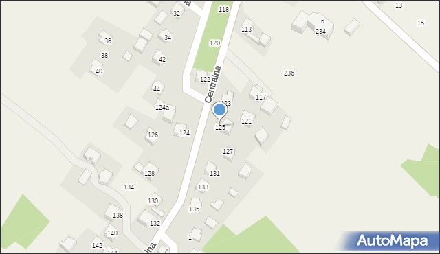 Jerzmanowice, Centralna, 125, mapa Jerzmanowice