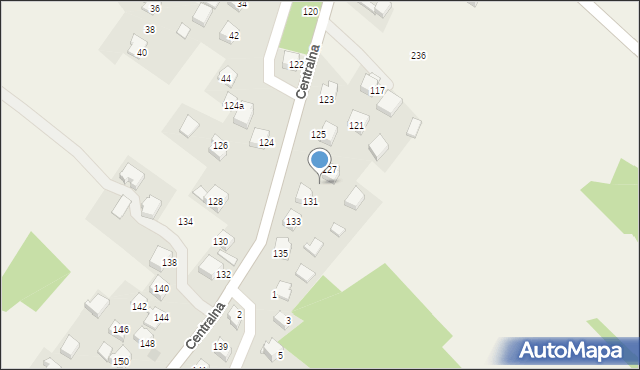 Jerzmanowice, Centralna, 129, mapa Jerzmanowice