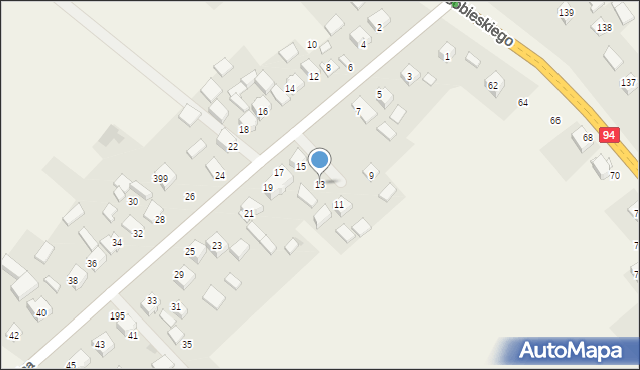 Jerzmanowice, Centralna, 13, mapa Jerzmanowice
