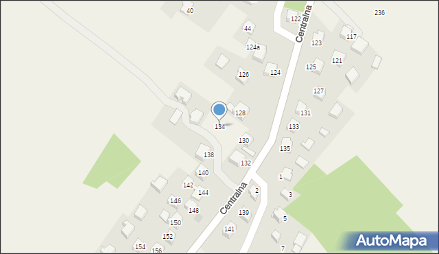 Jerzmanowice, Centralna, 134, mapa Jerzmanowice