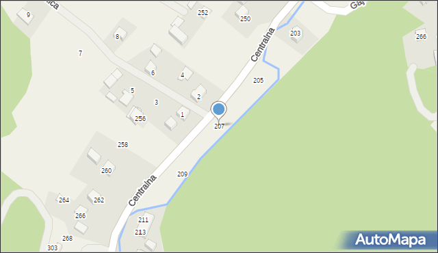 Jerzmanowice, Centralna, 207, mapa Jerzmanowice