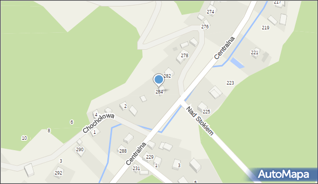 Jerzmanowice, Centralna, 284, mapa Jerzmanowice