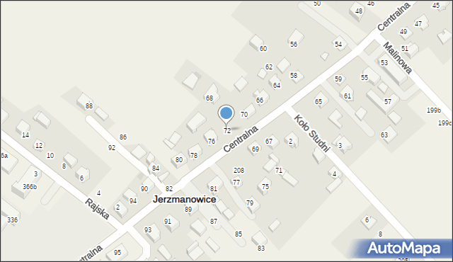 Jerzmanowice, Centralna, 72, mapa Jerzmanowice