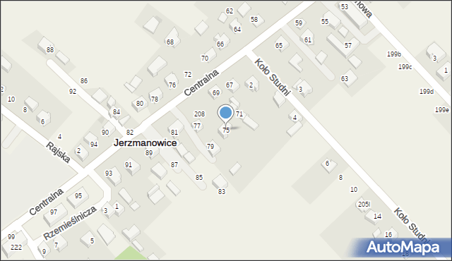 Jerzmanowice, Centralna, 75, mapa Jerzmanowice