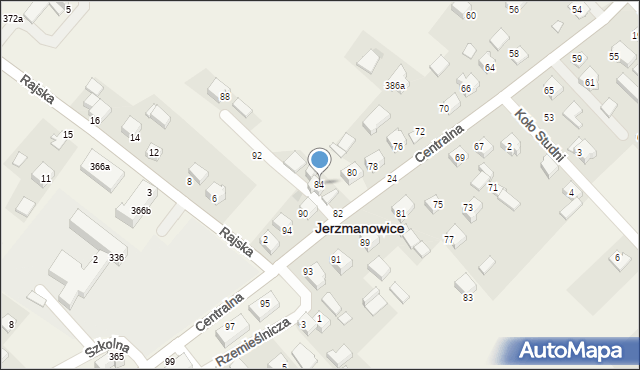 Jerzmanowice, Centralna, 84, mapa Jerzmanowice