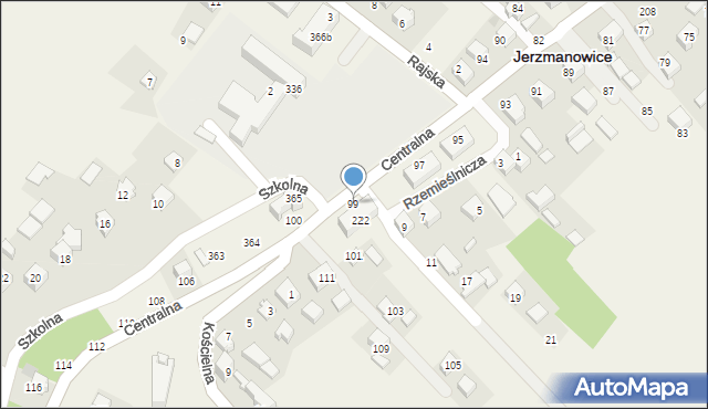 Jerzmanowice, Centralna, 99, mapa Jerzmanowice