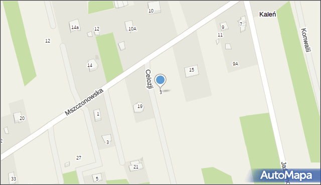 Kaleń, Celozji, 3, mapa Kaleń