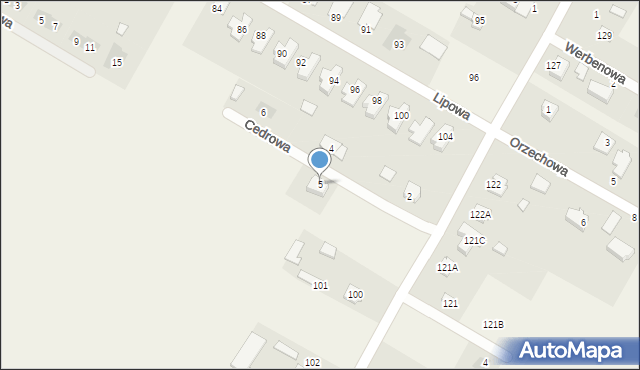 Kalinówka, Cedrowa, 5, mapa Kalinówka