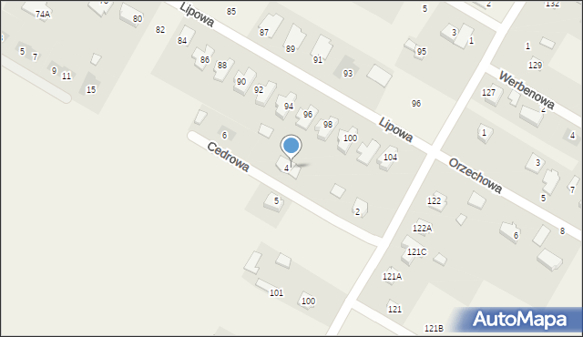 Kalinówka, Cedrowa, 99A, mapa Kalinówka